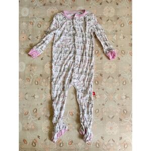 Magnetic Me Circus Animal‎ Print Modal Magnetic Footie Pajama Pink 9-12 Months